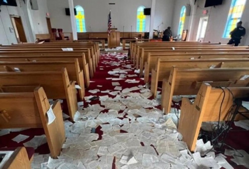 기물 파손으로 피해를 입은 파울러연합감리교회.
(사진출처=Fowler United Methodist Church)